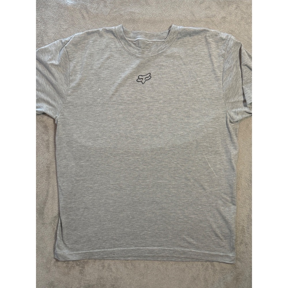 Fox Racing Foxtech Mens Large Heather Grey Performance Short Sleeve T-Shirt